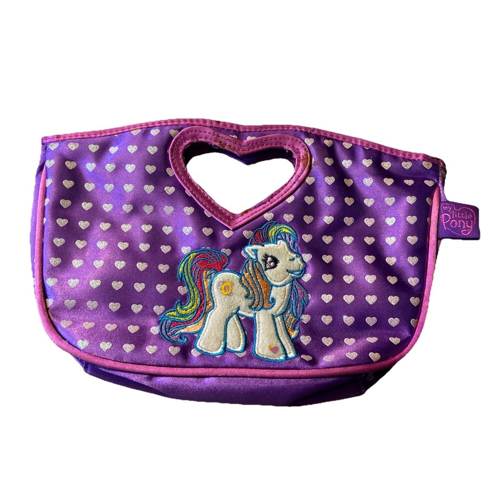 \ RARE Hasbro My Little Pony girl's Purple handbag  carrier bag purse VTG 2004